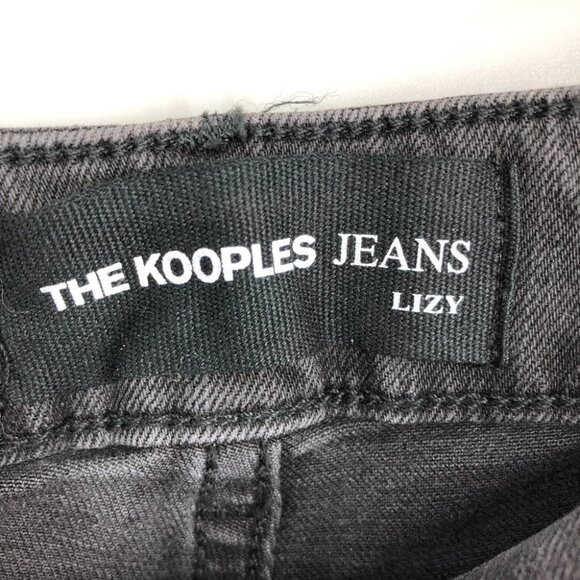 NWT The Kooples Charcoal Wash  Lizy Distressed SlimJeans w/ Piercings size 24 - Picture 10 of 16